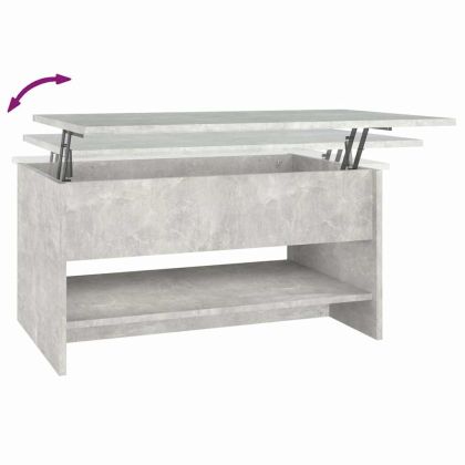 Маса за кафе, бетонно сива, 80x50x40 см, инженерно дърво