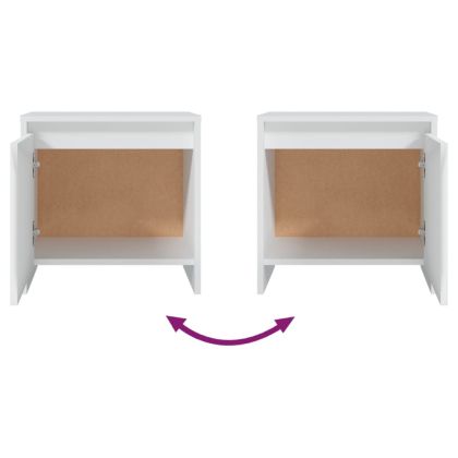 Нощно шкафче, бяло, 45x34x44,5 см, инженерно дърво