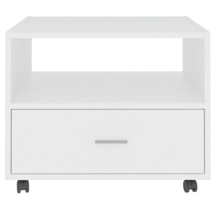 Кафе маса, бяла, 55x55x40 см, инженерно дърво