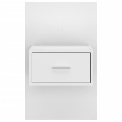 Нощни шкафчета за стенен монтаж, 2 бр, бели