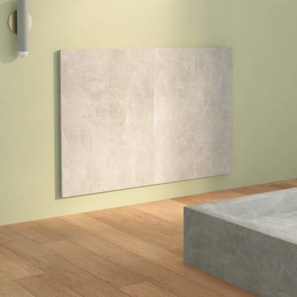 Табла за легло, бетонно сива, 120x1,5x80 см, инженерно дърво