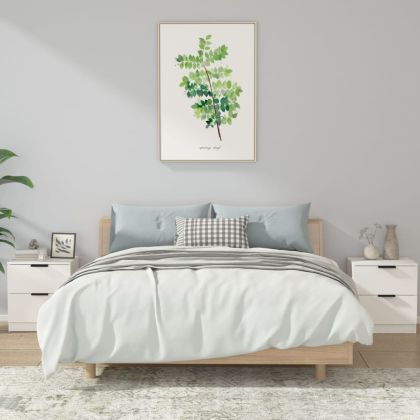 Нощни шкафчета, 2 бр, бели, инженерно дърво