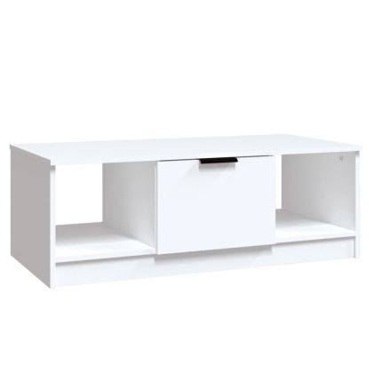 Кафе маса, бяла, 102x50x36 см, инженерно дърво