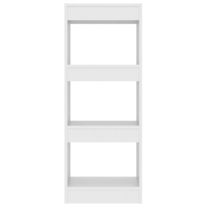 Библиотека/разделител за стая бяла 40x30x103 см инженерно дърво