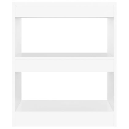 Библиотека/разделител за стая, бяла, 60x30x72 см