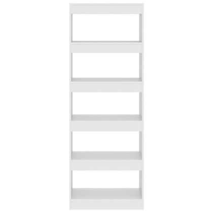 Библиотека/разделител за стая бяла 60x30x166 см инженерно дърво