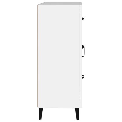 Сайдборд, бял, 69,5x34x90 см, инженерно дърво