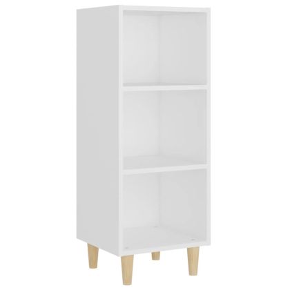 Сайдборд, бял, 34,5x32,5x90 см, инженерно дърво