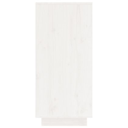Сайдборд, бял, 60x34x75 см, бор масив