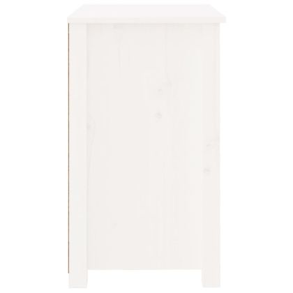 Нощно шкафче, бяло, 50x35x61,5 см, борово дърво масив
