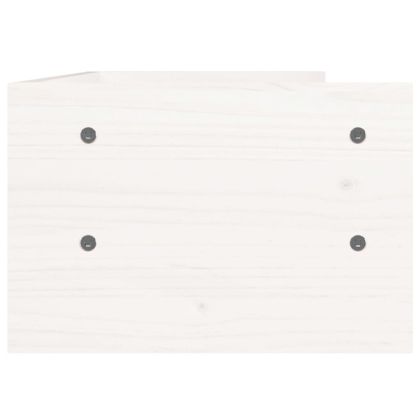 Поставка за монитор, бяла, 50x24x16 см, бор масив