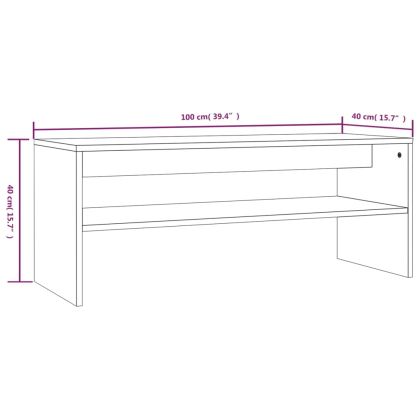 Кафе маса, кафяв дъб, 100x40x40 см, инженерно дърво