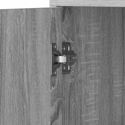 Шкаф за баня, сив сонома, 30x30x183,5 см, инженерно дърво