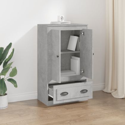 Висок шкаф, бетонно сив, 60x35,5x103,5 см, инженерно дърво