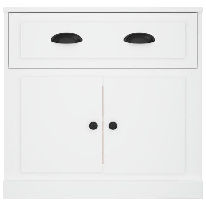 Сайдборд, бял, 70x35,5x67,5 см, инженерно дърво