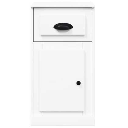 Страничен шкаф с чекмедже, бял, 40x50x75см инженерно дърво