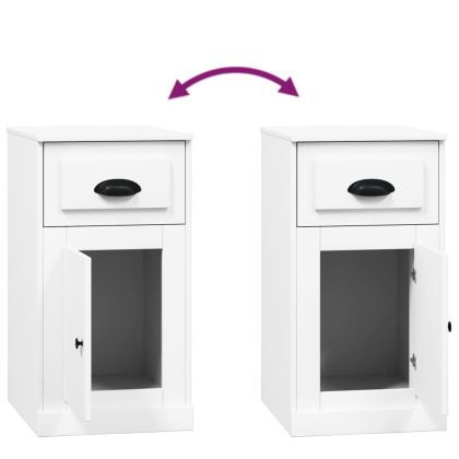 Страничен шкаф с чекмедже, бял, 40x50x75см инженерно дърво