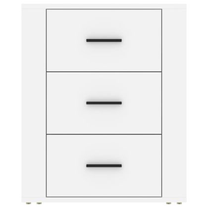 Нощно шкафче, бяло, 50x36x60 см, инженерно дърво