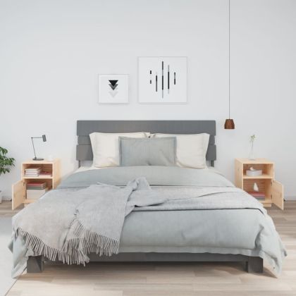 Нощни шкафчета, 2 бр, 40x34x55 см, борово дърво масив