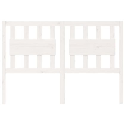 Горна табла за легло, бяла, 140,5x4x100 см, бор масив