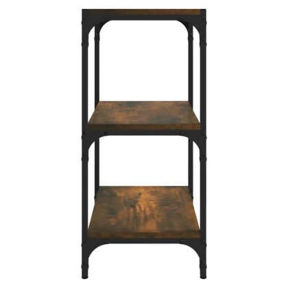 Библиотека опушен дъб 40x33x70,5 см инженерно дърво и стомана