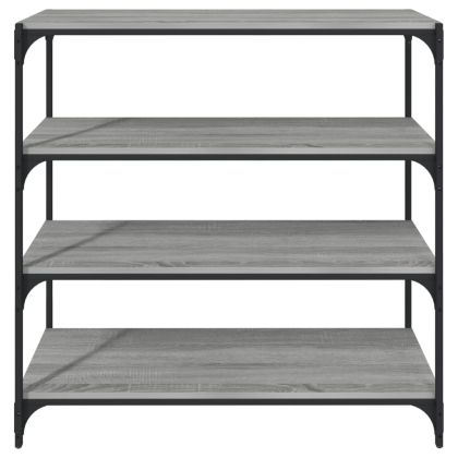 Библиотека сив сонома 100x33x100 см инженерно дърво и стомана