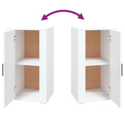 Сайдборд, бял, 40x33x70 см, инженерно дърво