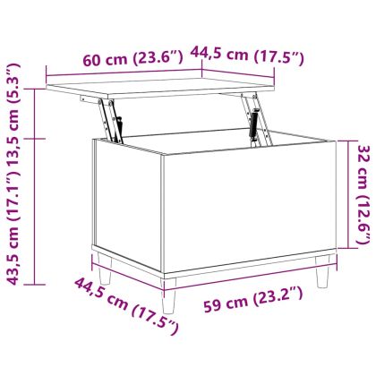 Кафе маса, дъб сонома, 60x44,5x45 см, инженерно дърво