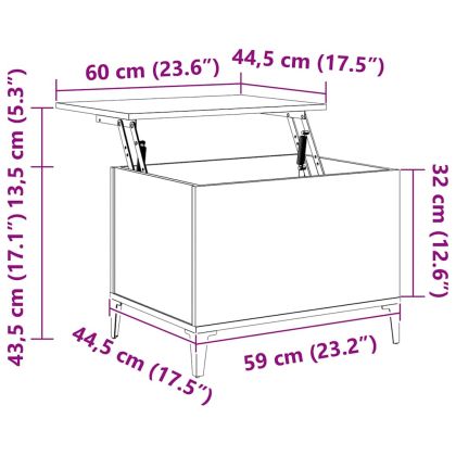 Кафе маса, бяла, 60x44,5x45 см, инженерно дърво