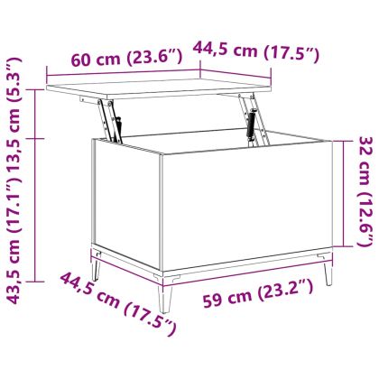 Кафе маса, дъб сонома, 60x44,5x45 см, инженерно дърво