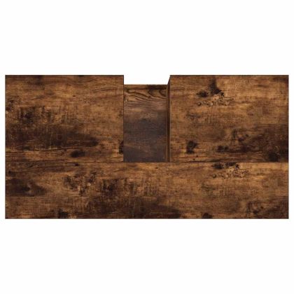 Шкаф за баня, опушен дъб, 65x33x60 см, инженерно дърво