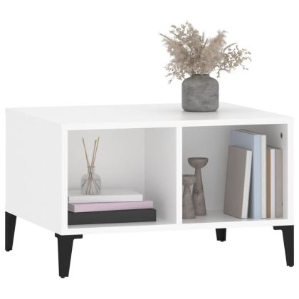 Кафе маса, бяла, 60x50x36,5 см, инженерно дърво