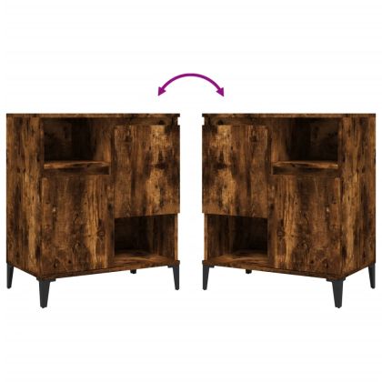 Сайдборд, опушен дъб, 60x35x70 см, инженерно дърво