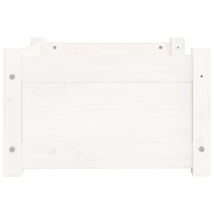 Кучешко легло, бяло, 55,5x45,5x28 см, масивна борова дървесина