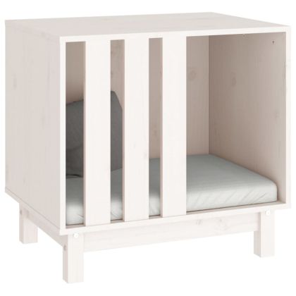 Кучешка колиба, бяла, 60x45x57 см, бор масив