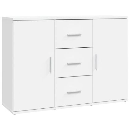 Сайдборд, бял, 91x29,5x65 см, инженерно дърво