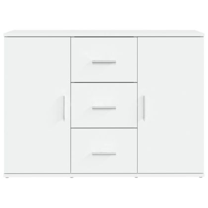 Сайдборд, бял, 91x29,5x65 см, инженерно дърво