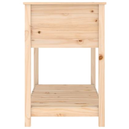 Плантер с рафт, 111,5x54x81 см, борово дърво масив