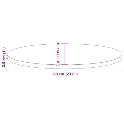 Плот за маса, бял, 60x30x2,5 см, бор масив, овален
