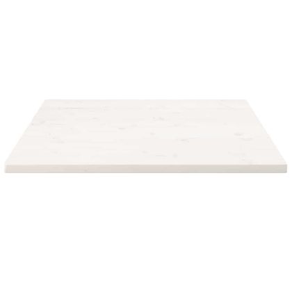 Плот за маса, бял, 90x90x2,5 см, бор масив, квадратен