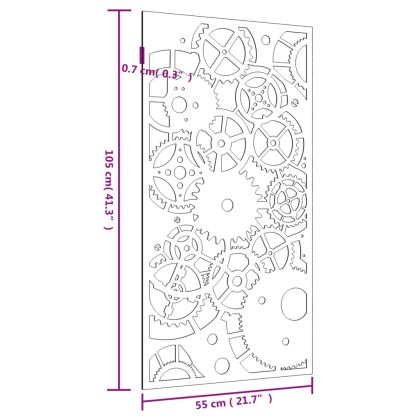 Градинска декорация 105x55см стомана кортен дизайн зъбни колела