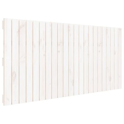 Стенна табла за спалня, бяла, 140x3x60 см, борово дърво масив