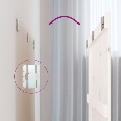 Стенна табла за спалня, бяла, 140x3x90 см, борово дърво масив