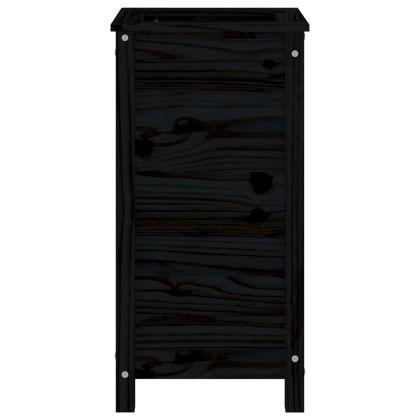 Градински сандък, черен, 40x40x78 см, бор масив