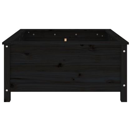 Градински сандък, черен, 82,5x82,5x39 см, бор масив