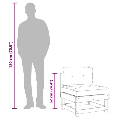 Средни дивани с възглавници 2 бр сиви импрегнирано борово дърво