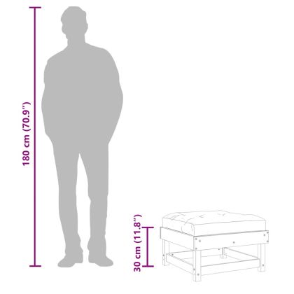 Градински табуретки с възглавници 2 бр бели борово дърво масив