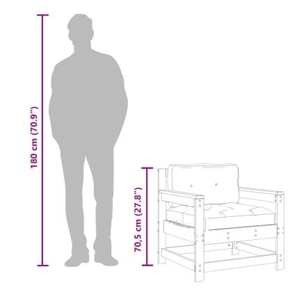 Градински столове с възглавници 2 бр импрегнирано борово дърво