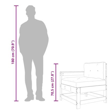 Градински комплект с възглавници, 3 части, дугласко дърво масив