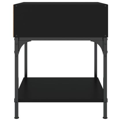 Нощни масички, 2 бр, черни, 40x41x50 см, инженерно дърво